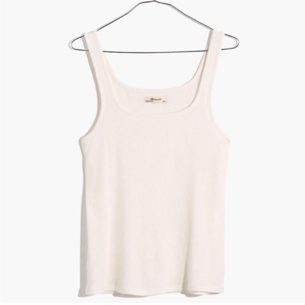 Madewell Ribbed Square Neck Cotton Tank Top